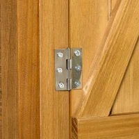 Outsunny Casetta da Giardino in Legno a 2 Ante con Sgabello Alto a 2 Ripiani e Tetto Idrorepellente, 140x75x157 cm(m-6)