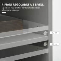 HOMCOM Credenza da Cucina in Truciolato e Metallo con 6 Ripiani Aperti e Armadietto a 2 Livelli, 76x40x179 cm(m-5)