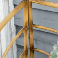 Outsunny Plantenstandaard, bloemenrek, 3 niveaus, roestvrij afwerking, metalen frame, lichtbruin, 36,5 x 36,5 x 108 cm(m-8)