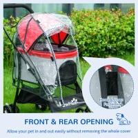 PawHut Rain Cover for Dog Pram Stroller, with Front and Rear Entry(m-5)