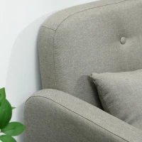 HOMCOM Canapé banquette 2 places design scandinave avec 2 coussins inclus 135 x 74 x 82 cm pieds en bois gris(m-7)