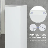 kleankin Szafka łazienkowa, wysoka szafka z 5 poziomami, szafka łazienkowa z zabezpieczeniem przed przewróceniem.(m-7)