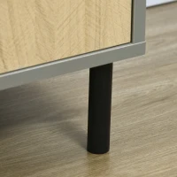 HOMCOM Credenza da Cucina in Truciolato e Metallo con 6 Ripiani Aperti e Armadietto a 2 Livelli, 76x40x179 cm(m-8)