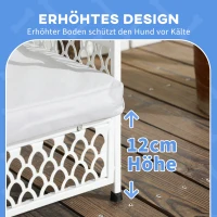 PawHut Łóżko dla psa z baldachimem, leżanka dla psa, podwyższone łóżko dla psa z poduszką szary(m-6)