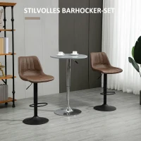 HOMCOM Barkruk Set van 2 in retrodesign, met voetensteun, verstelbaar in hoogte, 43 cm x49,5 cm x 111 cm(m-4)
