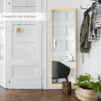 HOMCOM Specchio da parete e da appoggio in Legno di Pino con Ganci inclusi, 53.5x163cm(m-8)