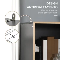 HOMCOM Mobile Libreria Moderna in MDF e Truciolato con 2 Cassetti e 7 Ripiani Aperti, 80x40x165 cm(m-7)