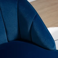 HOMCOM Sessel in Retrodesign, Lesesessel, Akzentsessel, Samtoptik, Blau + Gold(m-9)