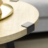 HOMCOM Stolik kawowy okrągły, stolik pomocniczy, stolik do salonu z naturalnym wykończeniem drewna(m-7)