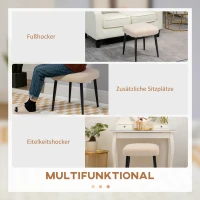 HOMCOM Hocker, Sitzhocker, Teddy, Fußhocker, Beige(m-5)