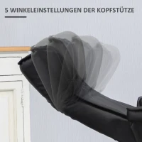 HOMCOM Fauteuil met voetenbank, tv-stoel, fauteuil, verstelbare rugleuning, 360° draaibaar, zwart+bruin(m-5)