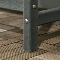 Outsunny Gartenbank im Landhausstil, wetterbeständing, 2-Sitzer, 124 cm x 60 cm x 87 cm, Dunkelgrau(m-9)