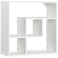 HOMCOM Półka ścienna, półka wisząca z 4 półkami, regał na książki do salonu(m-1)