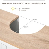 kleankin Móvel para Lavatório Pousar com 2 Portas e Prateleira Ajustável Estilo Moderno 60x30x60cm Branco e Madeira(m-4)