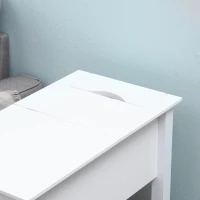 HOMCOM Mesa de Apoio com Tampa Abatível Prateleira de Armazenamento e Orifício para Cabos Oculto 60,5x32,5x70cm Branco(m-7)