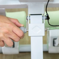 SPORTNOW Bauchtrainer, klappbar, 2 Gleitschienen, 2 Widerstandsbänder, Stahl, weiß, 95 x 40 x 90 cm(m-8)