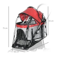 PawHut Rain Cover for Dog Pram Stroller, with Front and Rear Entry(m-3)