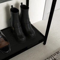 HOMCOM Consoletafel met 2 planken, gangtafel, gangconsole, zwart(m-8)