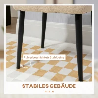 HOMCOM Hocker, Sitzhocker, Teddy, Fußhocker, Beige(m-6)