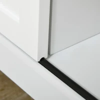 HOMCOM Desserte sur roulettes étagère et porte coulissante à galandage plateau en bois 88,5 x 45 x 91,5 cm blanc(m-9)