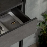 HOMCOM Schuhregal, für 12 Schuhpaare, mit 1 Schublade, 3 Regalböden, Stahlrahmen, schwarz, 80 x 30 x 95 cm(m-8)