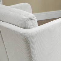 HOMCOM Poltroncina in Velluto a Coste con Gambe in Acciaio e Cuscino Posteriore, 73x74x82 cm, Grigio(m-8)