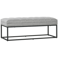 HOMCOM Industrial Design Bench, Bed Bench, Metal Legs, Pink + Black