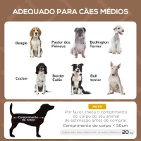 PawHut Cama Elevada para Animais de Estimação Portátil com Toldo Amovível Tecido Respirável 76x61x73cm Marrom(m-4)