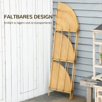 Outsunny Plantenstandaard, bloemenrek, 3 niveaus, roestvrij afwerking, metalen frame, lichtbruin, 36,5 x 36,5 x 108 cm(m-5)