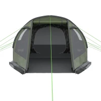 Outsunny kampeertent voor 3-4 personen, twee binnenruimtes, gaasraam, groen, 4,75 x 2,64 x 1,72 m(m-8)