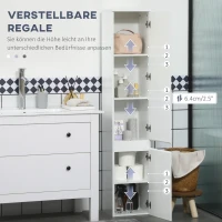 kleankin Szafka łazienkowa, wysoka szafka z 5 poziomami, szafka łazienkowa z zabezpieczeniem przed przewróceniem.(m-5)