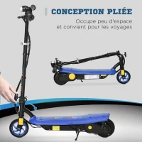 HOMCOM Trottinette électrique 120 W pliable pour enfant 7-14 ans 12 Km/h max. autonomie 10 Km max. bleu(m-5)