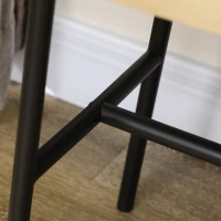 HOMCOM Beistelltisch mit Schublade, Rattandekor, Naturholzoptik, 45 x 29 x 61,5cm(m-9)