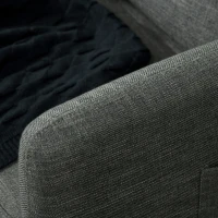 HOMCOM Poltroncina Moderna in Tessuto effetto Lino con Gambe in Acciaio e Tasche laterali, 73x73x80cm, Grigio(m-9)