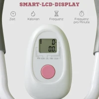 SPORTNOW Bauchtrainer, klappbar, winkel- und höhenverstellbar, Monitor, Stahlrahmen, weiß+rosa, 115 x 48 x 82 cm(m-6)