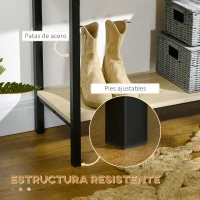 HOMCOM Mesa Consola Mueble Recibidor con 2 Cajones de Rejilla de Ratán Estante de Almacenaje Marco de Metal 90x35x82,5cm Roble(m-6)