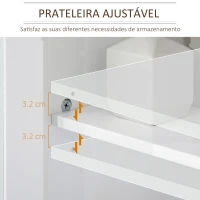 kleankin Móvel para Lavatório Pousar com 2 Portas e Prateleira Ajustável Estilo Moderno 60x30x60cm Branco e Madeira(m-5)