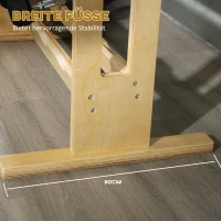 HOMCOM Hantelständer, für 12 Hanteln, bis 150 kg, 3 Ebenen, Buchenholz, 118 x 60 x 100 cm(m-6)