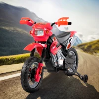 HOMCOM Moto Cross Electric pentru Copii cu Role, Roșu(m-11)