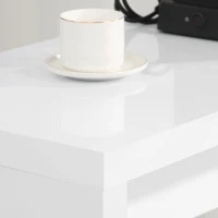 HOMCOM Bartisch, modernes Design, Hochglanz Oberfläche, Küchentresen, Weiß(m-7)