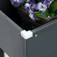 Outsunny Jardinière sur pieds carré potager avec trou de drainage acier galvanisé 100 x 30 x 80 cm gris(m-7)