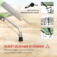 SPORTNOW bootkar, in breedte verstelbaar, draagvermogen tot 100 kg, aluminium, zwart+groen, 79 x 72,5 x 42 cm(m-5)