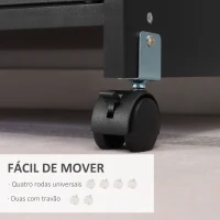 Vinsetto Armário para Impressora com Rodas gaveta 2 Portas e Compartimento Aberto 60x39x80cm Preto(m-6)