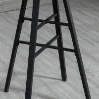 HOMCOM Ensemble table haute ronde design industriel + 2 tabourets ronds avec repose-pied en acier 2 personnes naturel noir(m-8)