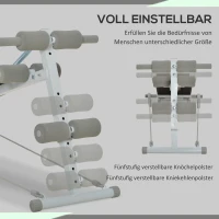 SPORTNOW Trainingsbank, buiktrainer, in hoogte verstelbaar, opvouwbaar, 2 weerstandsbanden, staal, groen, 51 x 137 x 50-66 cm(m-5)