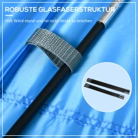 Outsunny Zonnescherm voor zwembaden, eenvoudig in te stellen, instelbare positie, UV-bescherming, blauw, 3,6 x 1,75 x 1,2 m(m-5)