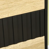 HOMCOM Commode meuble de rangement 4 tiroirs pieds en métal style contemporain 80 x 35 x 80 cm naturel et noir(m-9)