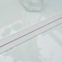 Outsunny Set da Giardino con Tavolo in Vetro Temperato e 6 Sedie con Tessuto a rete, Grigio(m-7)