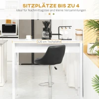 HOMCOM Bartisch, modernes Design, Hochglanz Oberfläche, Küchentresen, Weiß(m-5)