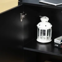 HOMCOM Mobiletto Multiuso Nero con 2 Cassetti e 2 Armadietti ad Apertura a Pressione, 117x36x74cm(m-7)